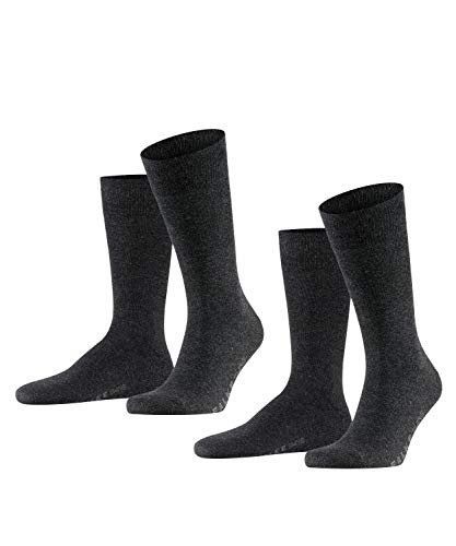FALKE Swing 2-Pack Herren Socken anthra.mel (3080) 43-46 mit angenehmer Baumwolle von FALKE