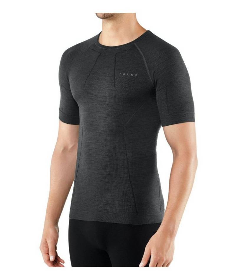 FALKE T-Shirt Wool Tech (feinste Merinowolle) Kurzarm schwarz Herren von FALKE