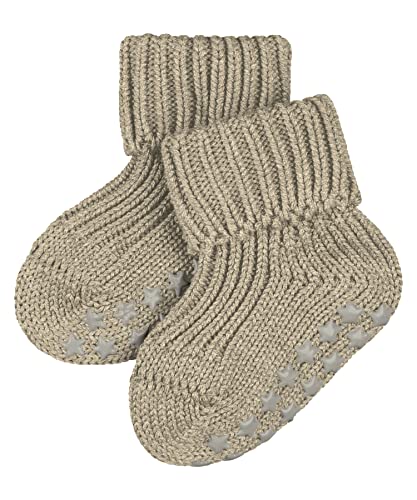 FALKE Unisex Baby Stoppersocken Catspads Cotton B Hp Baumwolle rutschhemmende Noppen 1 Paar, Beige Sand Melange 4650, 62-68 von FALKE
