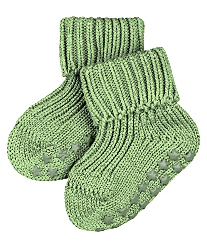 FALKE Unisex Baby Hausschuh-Socken Catspads Cotton B HP Baumwolle rutschhemmende Noppen 1 Paar, Grün (Lizzard Green 7486), 62-68 von FALKE