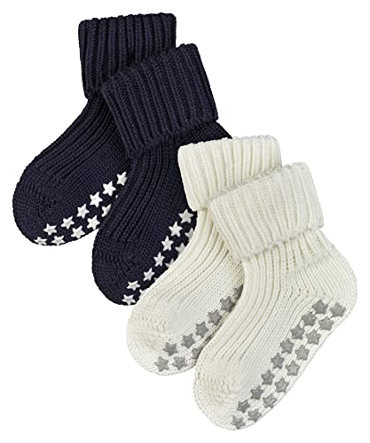 FALKE Unisex Baby Stoppersocken Catspads 2-Pack B HP Baumwolle rutschhemmende Noppen 2 Paar, Mehrfarbig (Sortiment 0010), 62-68 von FALKE