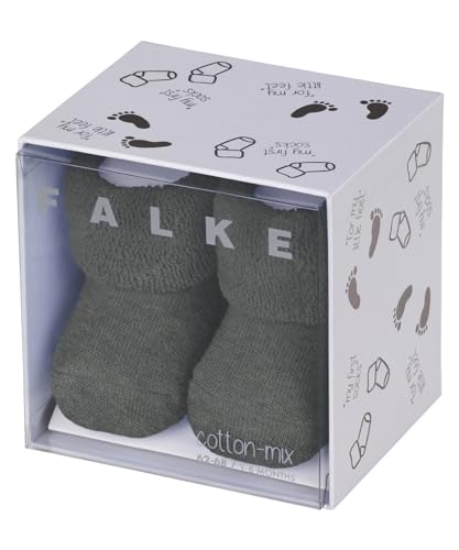 FALKE Unisex Baby Socken Erstling B So Baumwolle einfarbig 1 Paar, Grau Light Grey Melange 3390, 62-68 von FALKE
