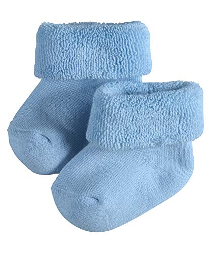 FALKE Unisex Baby Socken Erstling B SO Baumwolle einfarbig 1 Paar, Blau (Crystal Blue 6290), 50-56 von FALKE