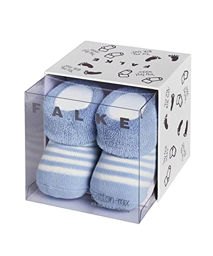 FALKE Unisex Baby Socken Erstlingsringel B So Baumwolle einfarbig 1 Paar, Blau Crystal Blue 6290, 62-68 von FALKE