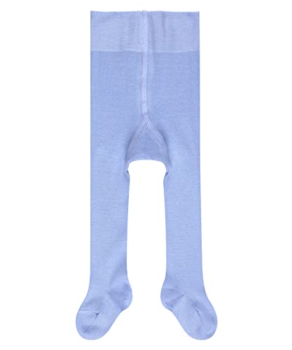 FALKE Unisex Baby Family B TI Baumwolle dick einfarbig 1 Stück Strumpfhose, Blau (Crystal Blue 6290), 62-68 von FALKE