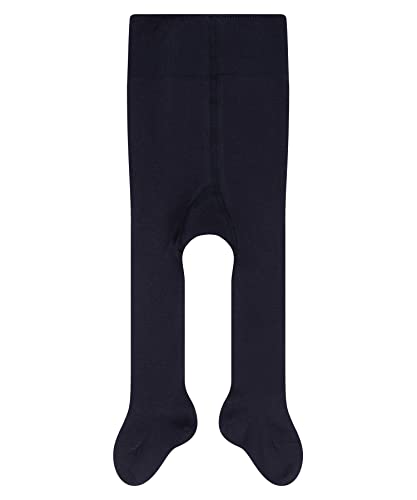 FALKE Unisex Baby Family B TI Baumwolle dick einfarbig 1 Stück Strumpfhose, Blau (Dark Marine 6170), 74-80 von FALKE