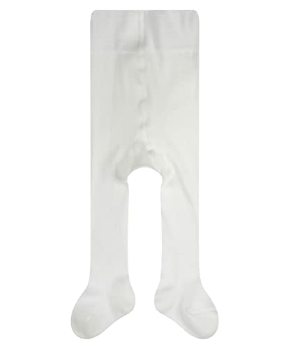 FALKE Unisex Baby Strumpfhose Family B Ti nachhaltige Baumwolle einfarbig 1 Stück, Weiß Off-White 2040, 80-92 von FALKE