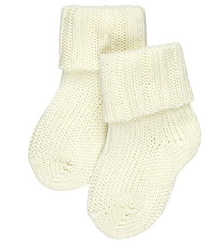 FALKE Unisex Baby Socken Flausch B SO Baumwolle einfarbig 1 Paar, Weiß (Off-White 2040), 62-68 von FALKE