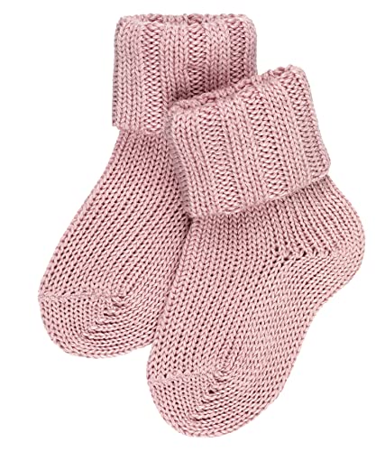 FALKE Unisex Baby Socken Flausch B So Wolle Baumwolle einfarbig 1 Paar, Rosa Thulit 8663, 74-80 von FALKE