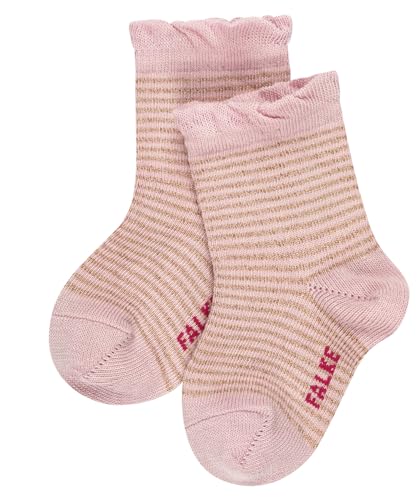 FALKE Unisex Baby Glitter Stripe B SO Baumwolle Lyocell Gemustert 1 Paar Socken, Rosa (Thulit 8663), 74-80 von FALKE