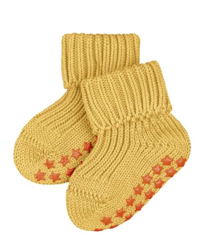 FALKE Unisex Baby Stoppersocken Catspads Cotton B HP Baumwolle rutschhemmende Noppen 1 Paar, Gelb (Banana 1410), 80-92 von FALKE