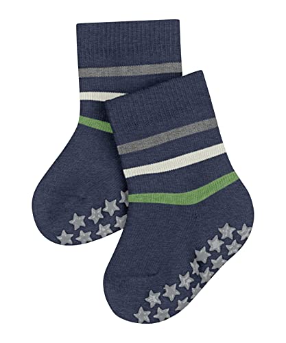 FALKE Unisex Baby Hausschuh-Socken Multi Stripe, Baumwolle, 1 Paar, Blau (Light Denim 6668), 74-80 von FALKE