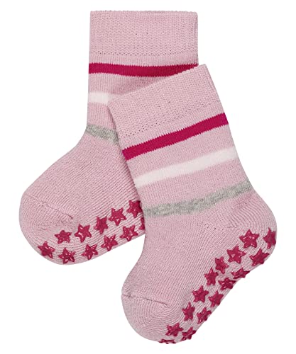 FALKE Unisex Baby Hausschuh-Socken Multi Stripe, Baumwolle, 1 Paar, Rosa (Thulit 8663), 74-80 von FALKE