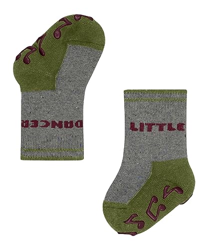 FALKE Unisex Baby Little Dancer B HP Baumwolle Rutschhemmende Noppen 1 Paar Hausschuh-Socken, Grau (Light Grey 3400), 62-68 von FALKE