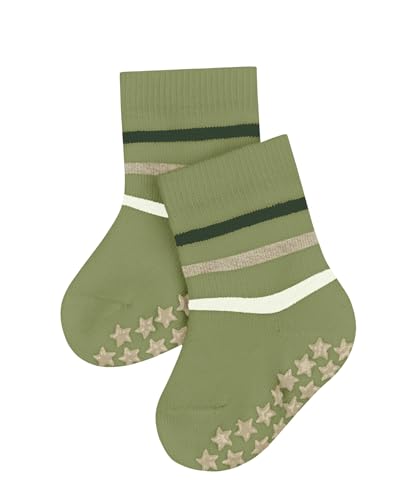 FALKE Unisex Baby Multi Stripe B Hp Baumwolle Rutschhemmende Noppen Stoppersocken, Grün Ferngreen 7084, 80-92 von FALKE