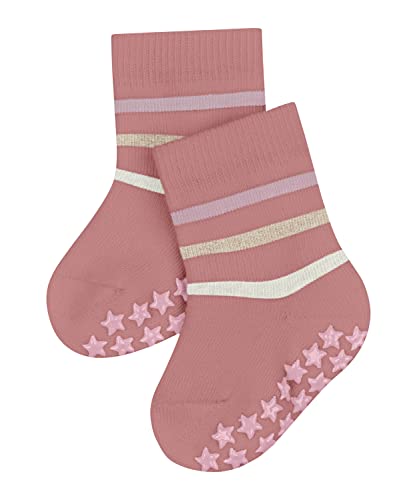 FALKE Unisex Baby Hausschuh-Socken Multi Stripe, Baumwolle, 1 Paar, Rot (Coralle 8808), 62-68 von FALKE
