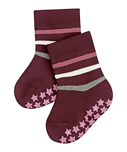 FALKE Unisex Baby Hausschuh-Socken Multi Stripe B HP Baumwolle rutschhemmende Noppen 1 Paar, Rot (Ruby 8830), 62-68 von FALKE