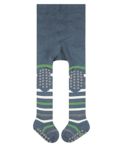 FALKE Unisex Baby Strumpfhose Multi Stripe B TI Baumwolle rutschhemmende Noppen 1 Stück, Blau (Light Denim 6668), 62-68 von FALKE