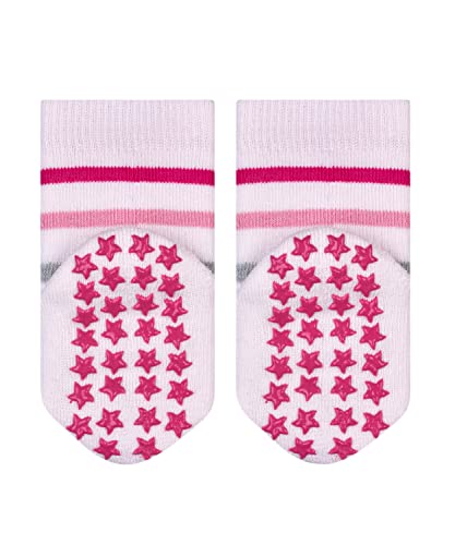 FALKE Unisex Baby Multi Stripe Catspads B HP Hausschuh-Socken, Rosa (Powder Rose 8902), 80-92 von FALKE