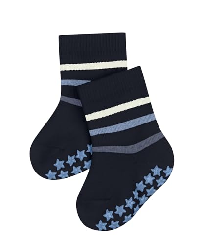FALKE Unisex Baby Stoppersocken Multi Stripe B Hp Baumwolle rutschhemmende Noppen 1 Paar, Blau Space Blue 6116, 74-80 von FALKE