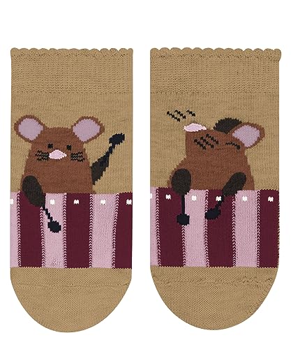 FALKE Unisex Baby Socken Music Mice, Nachhaltige Baumwolle, 1 Paar, Beige (Desert 4710), 62-68 von FALKE