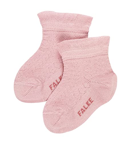 FALKE Unisex Baby Socken Romantic Net B SO Baumwolle einfarbig 1 Paar, Rosa (Thulit 8663), 62-68 von FALKE