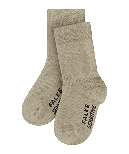 FALKE Unisex Baby Socken Sensitive B SO Baumwolle mit Komfortbund 1 Paar, Beige (Sand Melange 4650), 62-68 von FALKE