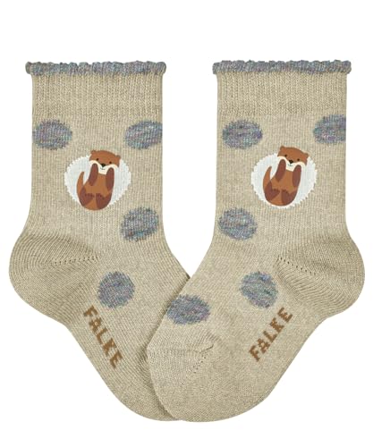 FALKE Unisex Baby Socken Baby Cute Otter B SO Baumwolle gemustert 1 Paar, Beige (Sand Melange 4650), 62-68 von FALKE