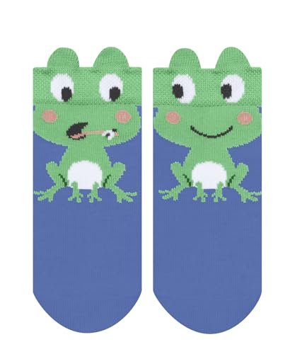 FALKE Unisex Baby Socken Baby Frog Friends B So Baumwolle gemustert 1 Paar, Blau Blue Note 6545, 62-68 von FALKE