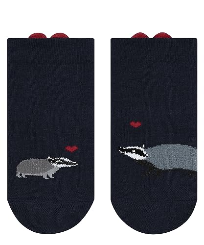 FALKE Unisex Baby Socken Badger Family, Nachhaltige Baumwolle, 1 Paar, Blau (Marine 6120), 62-68 von FALKE