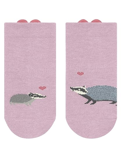 FALKE Unisex Baby Socken Badger Family, Nachhaltige Baumwolle, 1 Paar, Rosa (Thulit 8663), 62-68 von FALKE