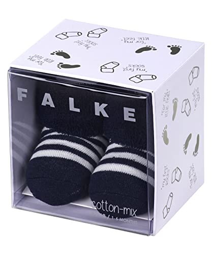 FALKE Unisex Baby Socken Erstlingsringel B SO Baumwolle einfarbig 1 Paar, Blau (Marine 6120), 50-56 von FALKE
