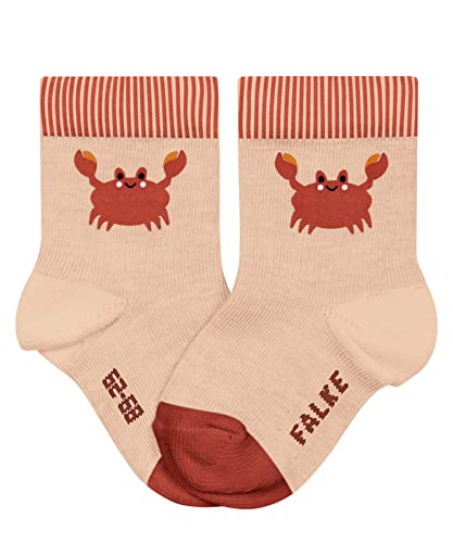 FALKE Unisex Baby Socken Little Crab B SO Baumwolle gemustert 1 Paar, Orange (Coral 8677), 74-80 von FALKE