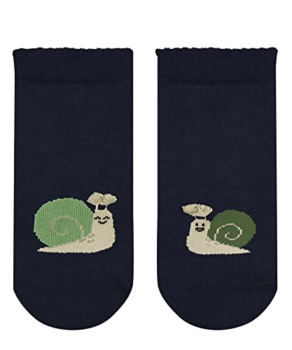 FALKE Unisex Baby Socken Little Snails B SO Baumwolle gemustert 1 Paar, Blau (Marine 6120), 74-80 von FALKE