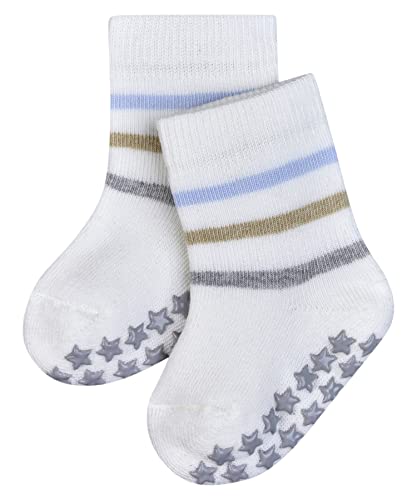 FALKE Unisex Baby Hausschuh-Socken Multi Stripe, Baumwolle, 1 Paar, Weiß (Off-White 2040), 74-80 von FALKE