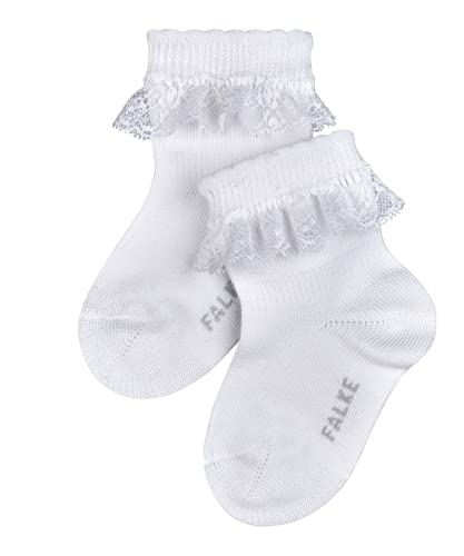 FALKE Unisex Baby Socken Romantic Lace B So Baumwolle einfarbig 1 Paar, Weiß White 2000, 80-92 von FALKE