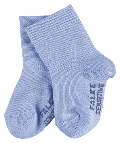 FALKE Unisex Baby Socken Sensitive B So Baumwolle mit Komfortbund 1 Paar, Blau Crystal Blue 6290, 74-80 von FALKE