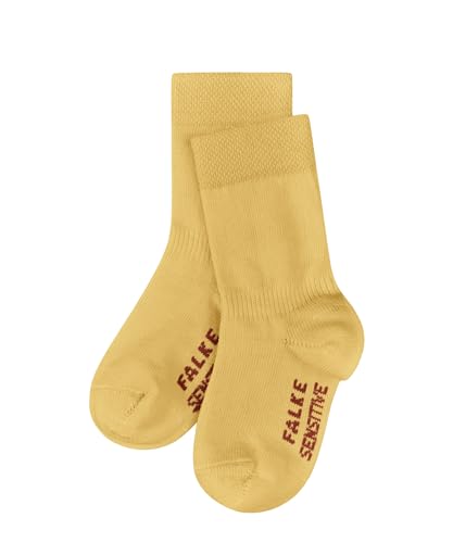FALKE Unisex Baby Socken Sensitive B SO Baumwolle mit Komfortbund 1 Paar, Gelb (Banana 1410) neu - umweltfreundlich, 80-92 von FALKE