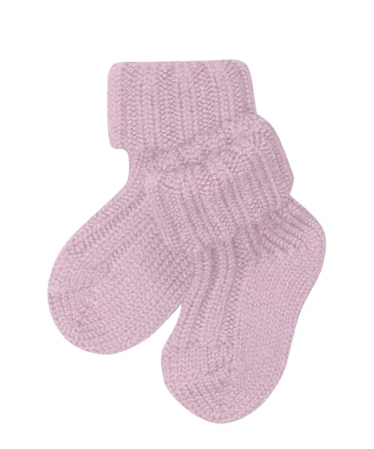 FALKE Unisex Baby Socken Soft Rib Bootsock B So Wolle einfarbig 1 Paar, Rosa Blossom 8440, 80-92 von FALKE