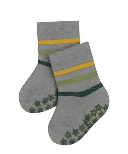 FALKE Unisex Baby Stoppersocken Multi Stripe B Hp Baumwolle rutschhemmende Noppen 1 Paar, Grau Light Heather 3223, 80-92 von FALKE