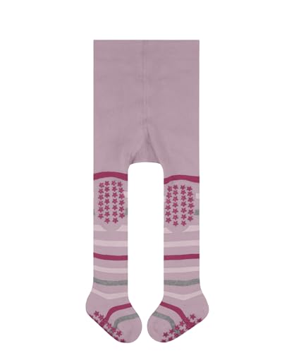FALKE Unisex Baby Strumpfhose Multi Stripe B Ti Baumwolle rutschhemmende Noppen 1 Stück, Rosa Rosewater 8666, 74-80 von FALKE