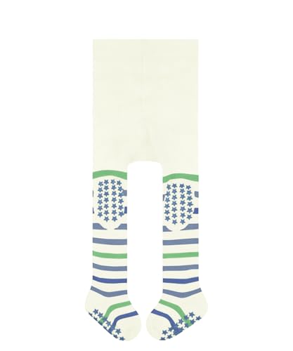 FALKE Unisex Baby Strumpfhose Multi Stripe B Ti Baumwolle rutschhemmende Noppen 1 Stück, Weiß Off-White 2041, 62-68 von FALKE