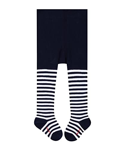 FALKE Unisex Baby Strumpfhose Stripe B Ti Baumwolle gemustert 1 Stück, Blau Marine 6120, 80-92 von FALKE