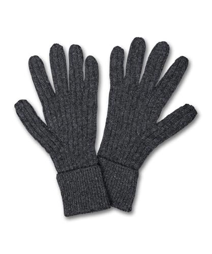 FALKE Unisex Winter-Handschuhe Basic Fancy Lambswool U Gl Wolle schnelltrocknend 1 Stück, Grau Dark Grey 3970, M/L von FALKE