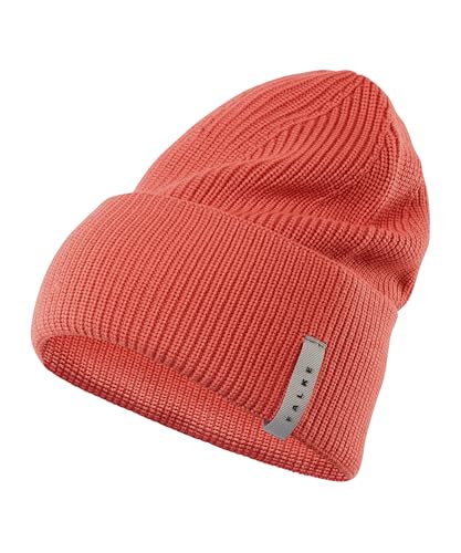 FALKE Unisex Beanie-Mütze Basic Hat Pearlstitch U Be Wolle schnelltrocknend warm 1 Stück, Rot Rust 8404, OneSize von FALKE