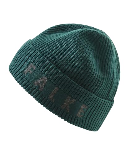 FALKE Unisex Beanie-Mütze Basic Jacquard Logo U Be Wolle schnelltrocknend warm 1 Stück, Grün Peacock 7373, ONESIZE von FALKE