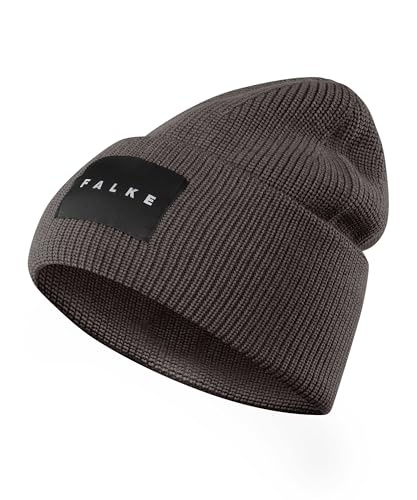 FALKE Unisex Beanie-Mütze Basic Label Big U Be Wolle schnelltrocknend warm 1 Stück, Braun Brown Melange 5106, ONESIZE von FALKE