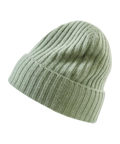 FALKE Unisex Beanie-Mütze Basic Ribbed U Be Kaschmir schnelltrocknend warm 1 Stück, Grün Lime Green 7473, OneSize von FALKE