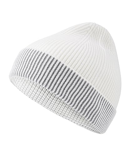 FALKE Unisex Beanie-Mütze Trekking Jersey Hat 2-Tone U BE Wolle Funktionsmaterial schnelltrocknend warm 1 Stück, Weiß (Off-White 2040), ONESIZE von FALKE