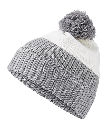 FALKE Unisex Beanie-Mütze Trekking Rib Hat with Pompom U BE Wolle Funktionsmaterial schnelltrocknend warm 1 Stück, Weiß (Off-White 2040), ONESIZE von FALKE